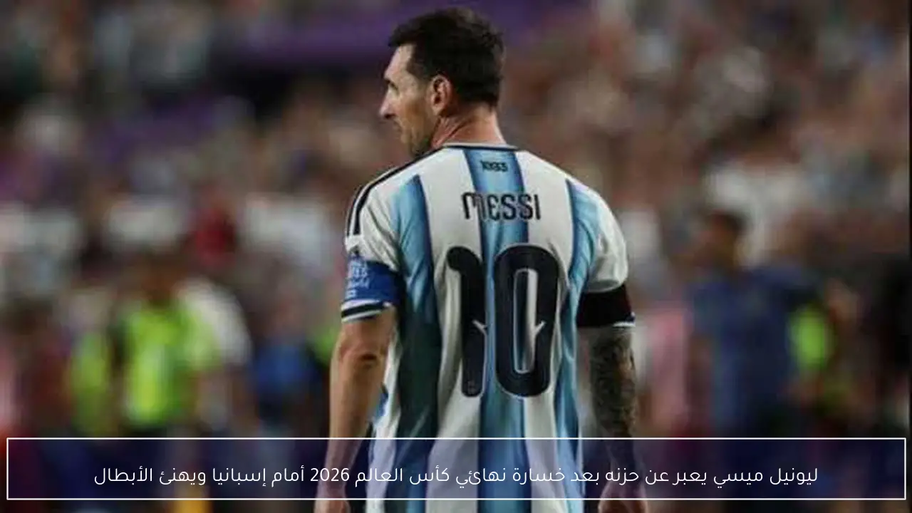 ليونيل ميسي يعبر عن حزنه بعد خسارة نهائي كأس العالم 2026 أمام إسبانيا ويهنئ الأبطال