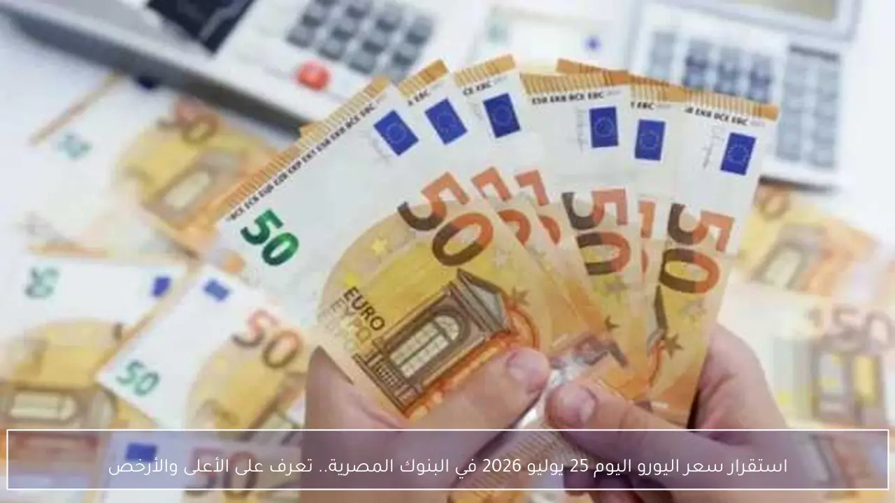 استقرار سعر اليورو اليوم 25 يوليو 2026 في البنوك المصرية.. تعرف على الأعلى والأرخص